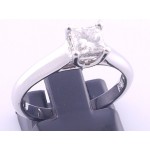 18CT White Gold 50pt Princess Diamond Solitare Ring SOLD